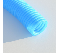 Полужесткий антибактериальный и антистатический воздуховод EcoLuxe Eco/Ex D75 голубого цвета
