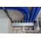 Полужесткий антибактериальный и антистатический воздуховод EcoLuxe Eco/Ex D75 голубого цвета